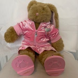 Build-A-Bear Y2K Velour Track Suit & Mini Skirt - Pink Zip Up, Skirt, & Sandals